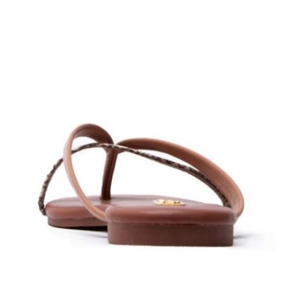 !! NEW !! Two Way Strap Sandals with Gold Detail in Blush Snake - Picture 3 of 4